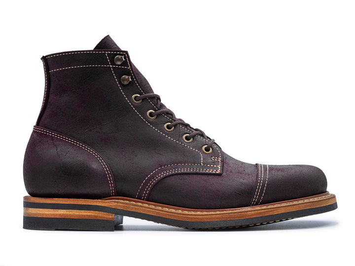 side view garnet rambler boot on white background