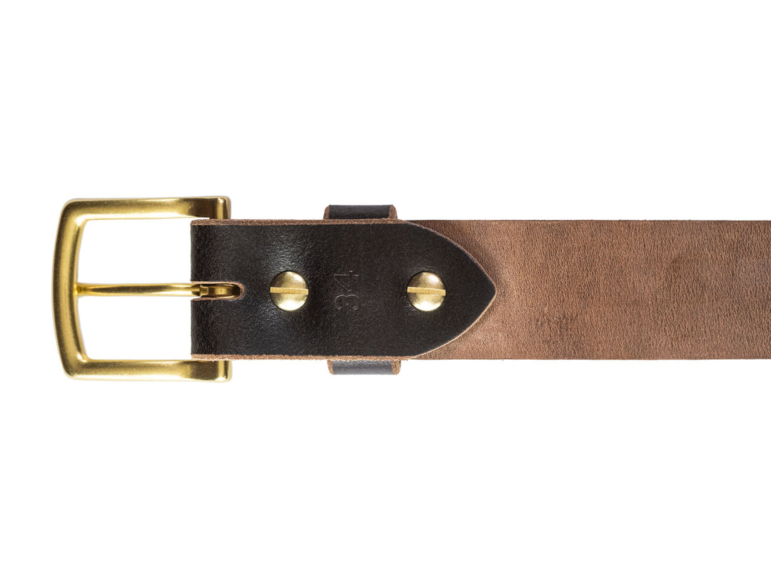 reverse side of belt close on buckle