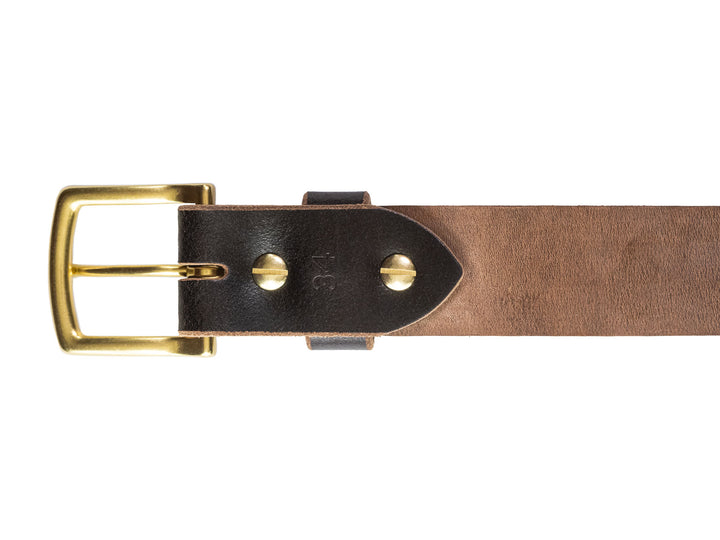 reverse side of belt close on buckle
