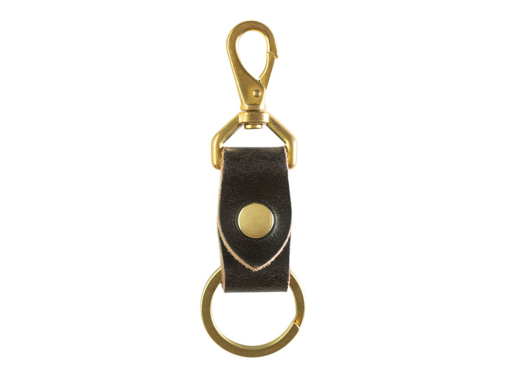 leather and brass keychain