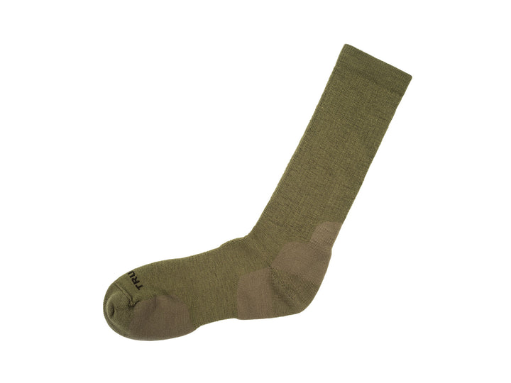 single olive sock other side on white background