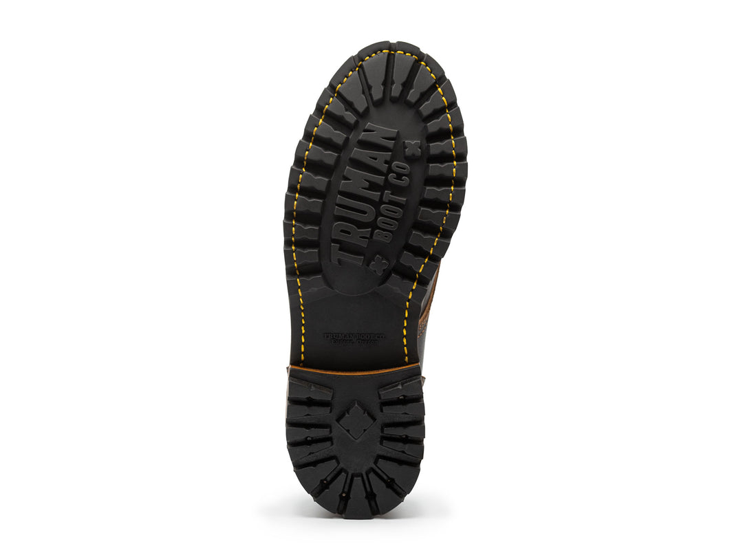 black truman heavy lug sole view from bottom on white background