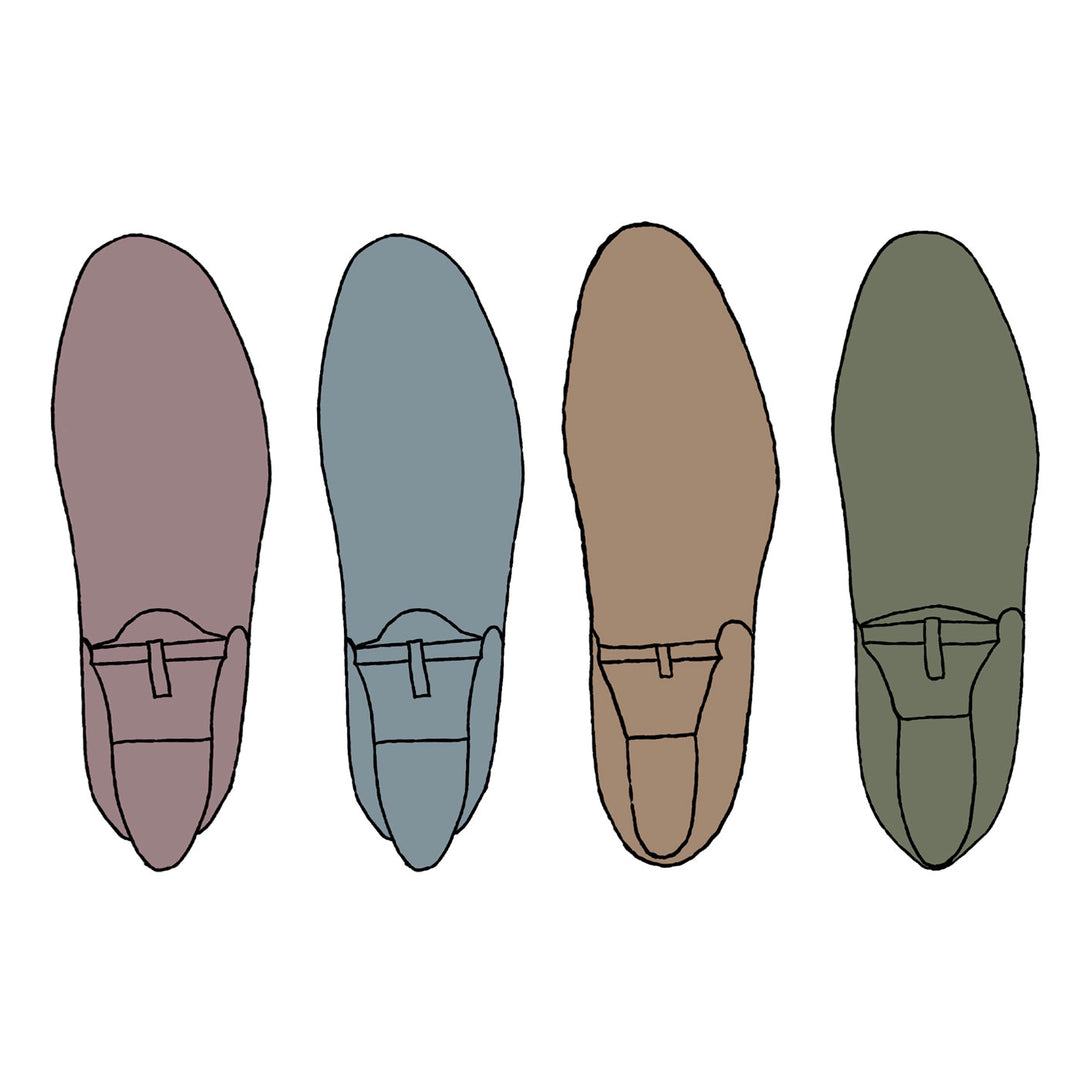 topdown view of four different lasts showing differences