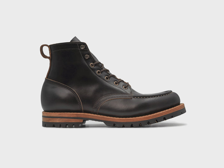 360° rotating view of the Charcoal Double Shot Moc Toe boot